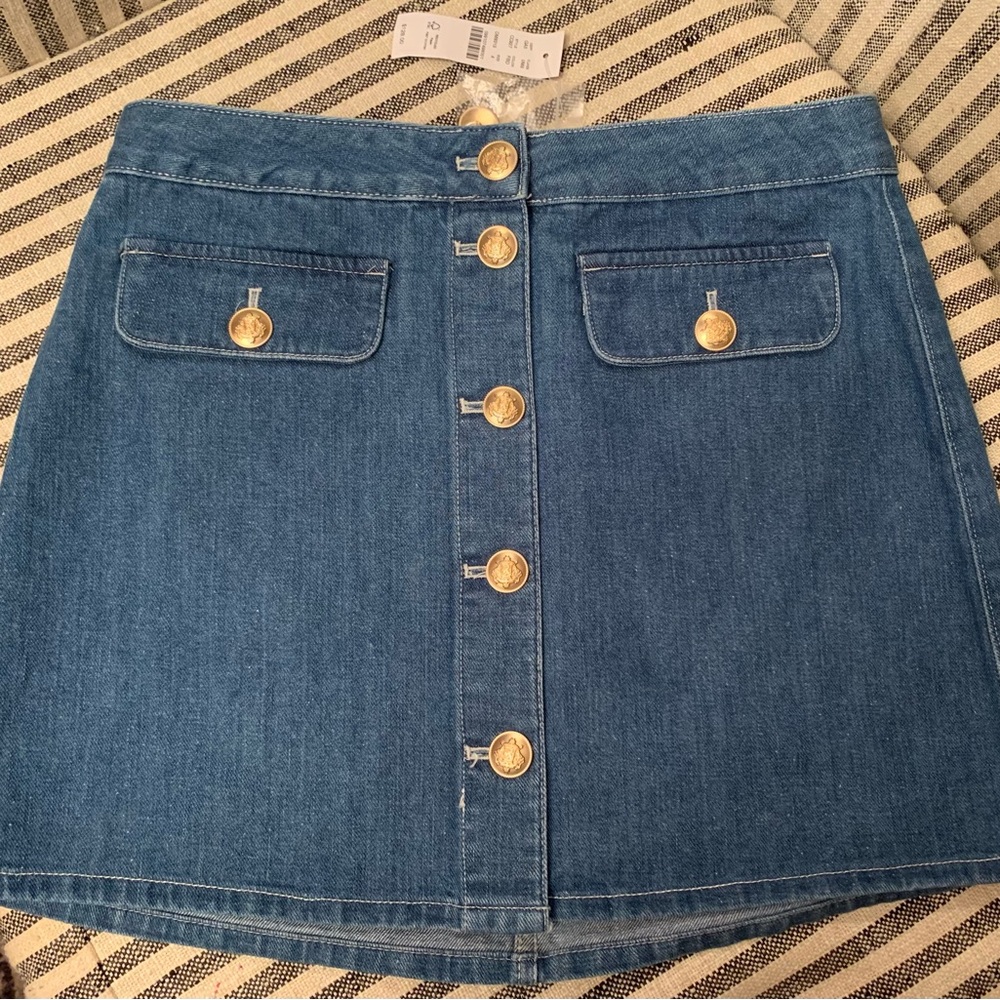 NWT J. Crew Button-front Denim Mini Skirt Size 4 Org. $128 Sold Out